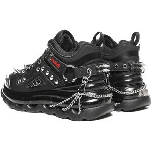 Punk Spike Sneakers Air Cushion Shoes Flat Platform for Men, Metal Decoration